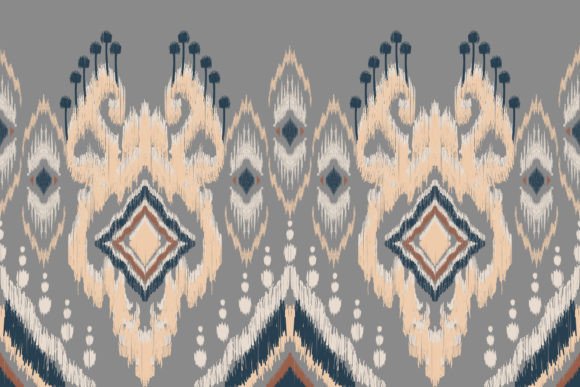 African Ikat Paisley Embroidery