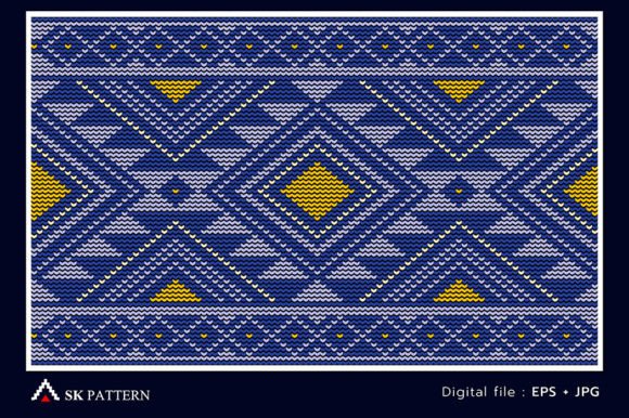 Blue and Orange Embroidery Pattern
