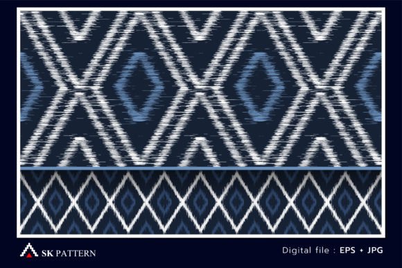 Embroidery Continuous Ikat Retro Art