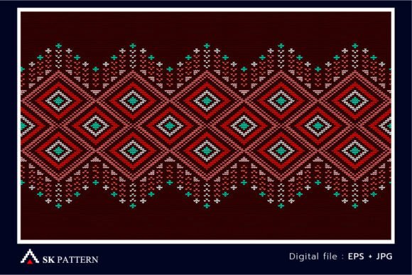 Embroidery Repetitive Boho Style Design