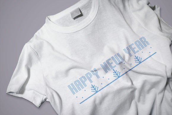Happy New Year Embroidery Style