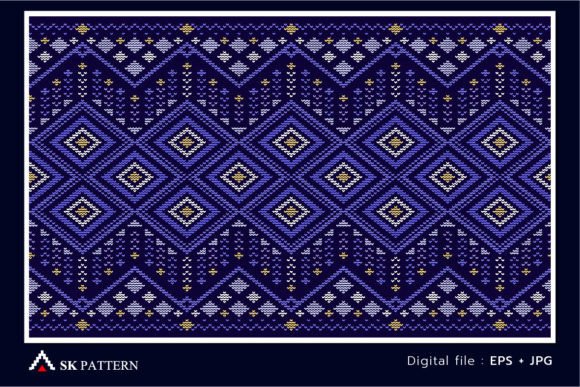 Knitted Ethnic Pattern Vector Embroidery