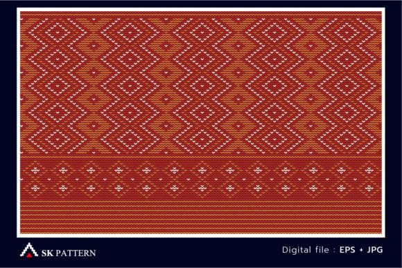 Red and Orange Embroidery Pattern