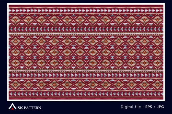Red and White Embroidery Pattern