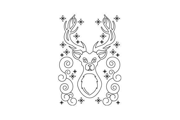 Reindeer Head Embroidery Pattern