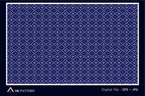 Square Knitted Pattern Embroidery Vector