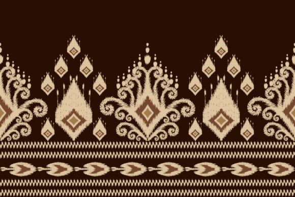 Thai Ikat Paisley Embroidery Pattern